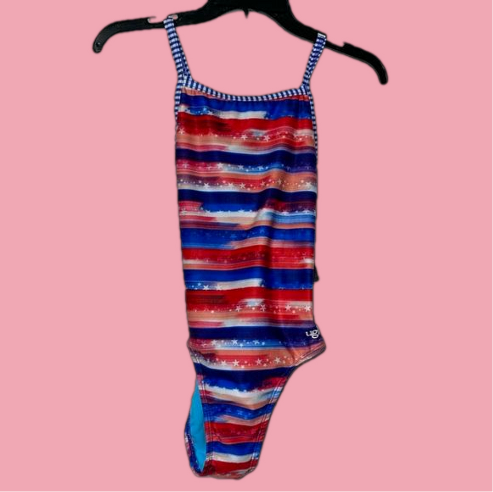 NWT kid’s Patriotic Uglies one piece swimsuit 16